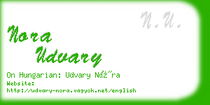 nora udvary business card